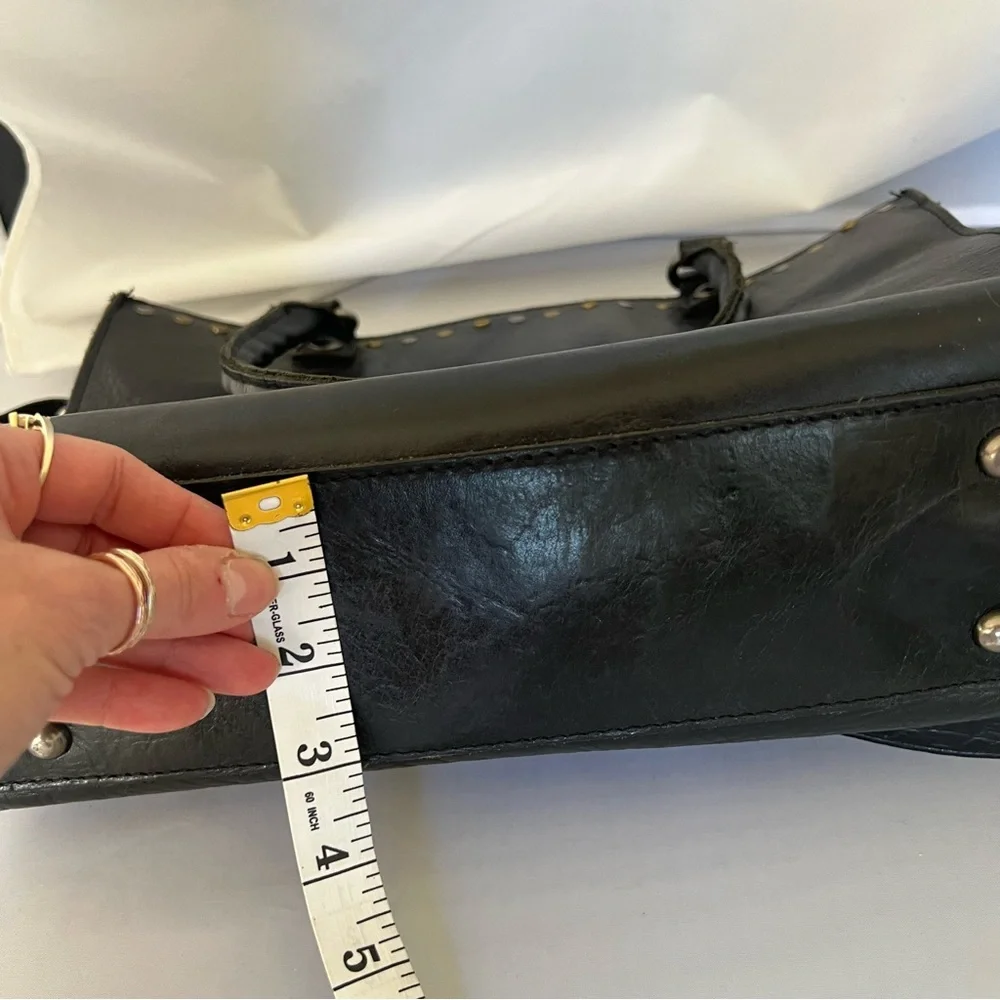 Patricia Nash Black Leather Tote with Gold & silver hardware - Picture 8 of 9